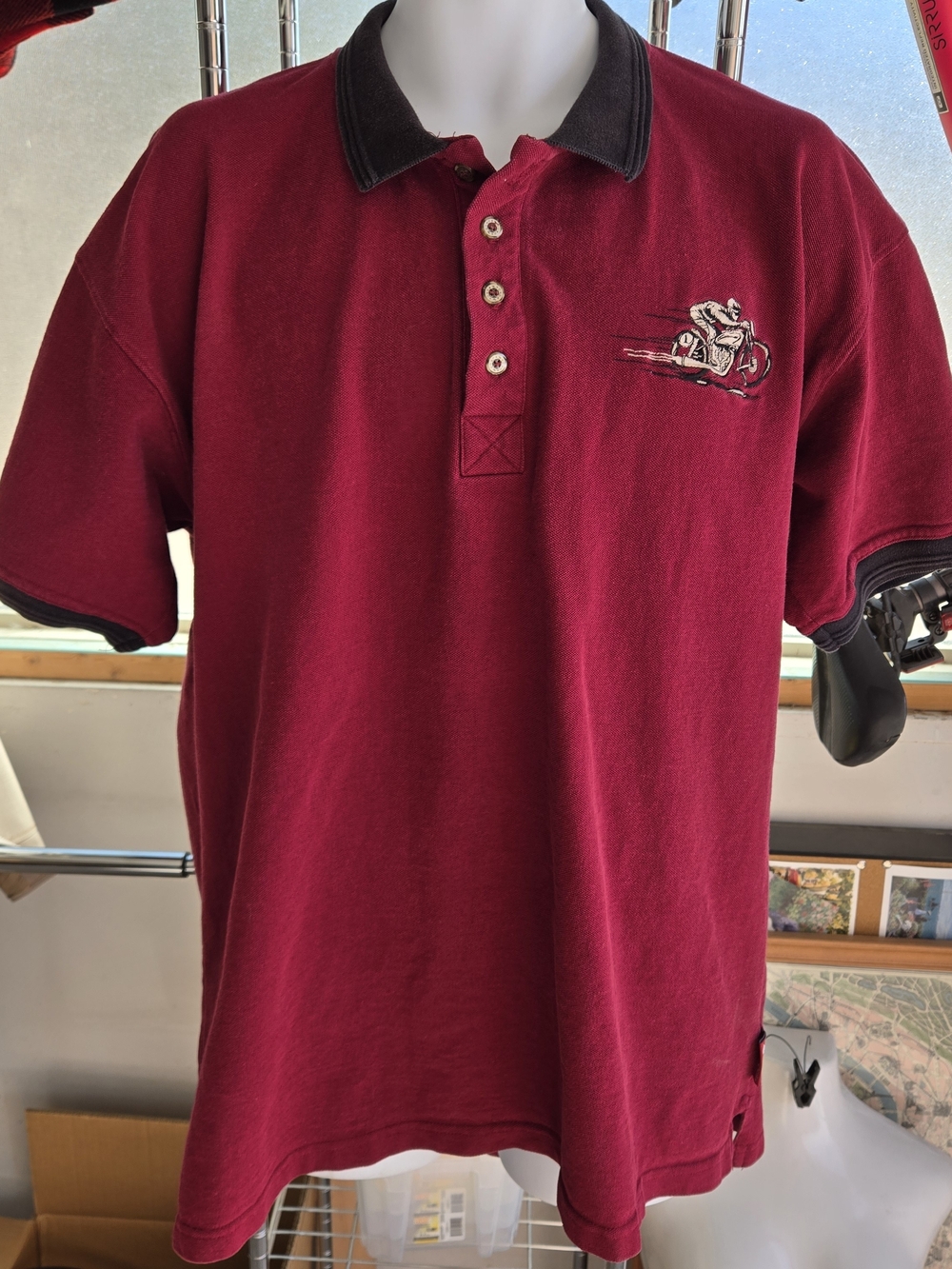 Vintage Hondaline Honda Motocross Polo XL Made in USA Embroidered Motorcycle